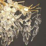 Lustre cascade cristalline doré ou argenté