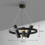 Lustre circulaire à spots orientables | Design moderne noir et or