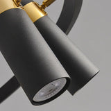 Lustre circulaire à spots orientables | Design moderne noir et or