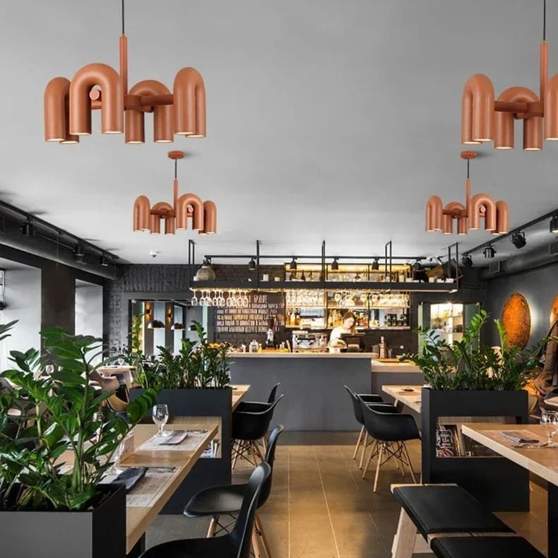 Lustre design tubulaire contemporain