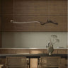 Lustre organique en bois massif | Design sculptural Marron foncé