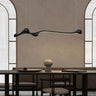 Lustre organique en bois massif | Design sculptural Noir