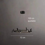 Lustre suspendu à spots orientables | Structure graphique et éclairage directionnel 6 Rond / Blanc chaud