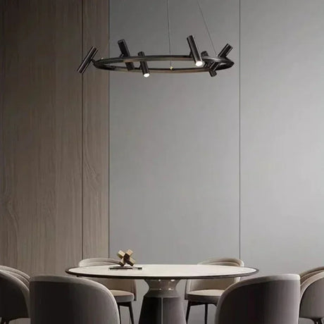 Lustre suspendu à spots orientables | Structure graphique et éclairage directionnel