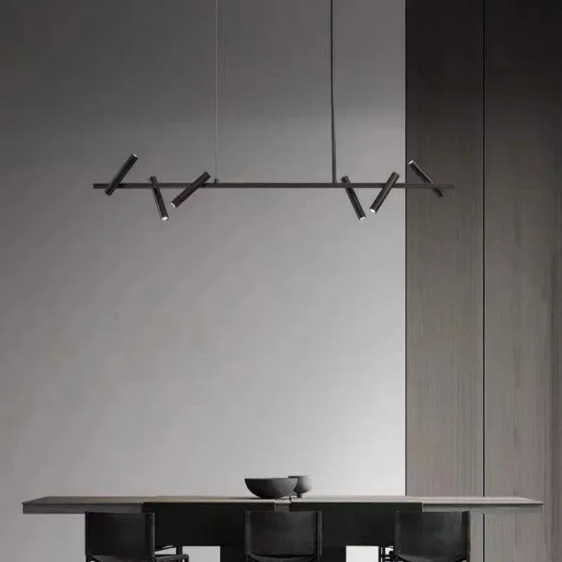 Lustre suspendu à spots orientables | Structure graphique et éclairage directionnel