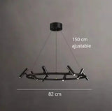 Lustre suspendu à spots orientables | Structure graphique et éclairage directionnel 8 Rond / Blanc chaud