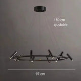 Lustre suspendu à spots orientables | Structure graphique et éclairage directionnel 10 Rond / Blanc chaud