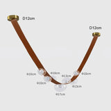 Lustre suspendu design à sangles de cuir et globes en verre