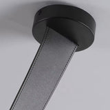 Lustre suspendu design à sangles de cuir et globes en verre