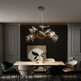 Lustre suspendu oiseaux en résine sculptée | Chic & sculptural