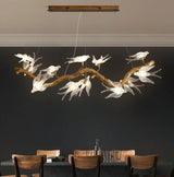 Lustre suspendu oiseaux en résine sculptée | Chic & sculptural