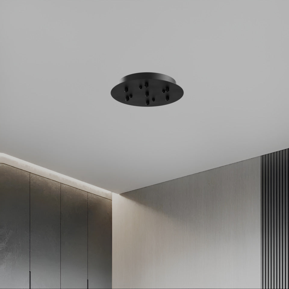 Round ceiling base / Black / Ø 25cm