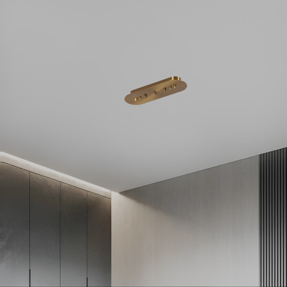 Rectangular ceiling plinth / Gold / 35cm