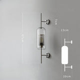 Applique murale cylindrique verre & métal | Luminaire mural style art déco moderne B / Chrome