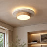 Plafonnier LED rond en travertin et bois | Design rétroéclairé en pierre naturelle ÉCLIPSE - Plafonnier