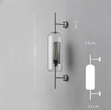 Applique murale cylindrique verre & métal | Luminaire mural style art déco moderne B XL / Chrome