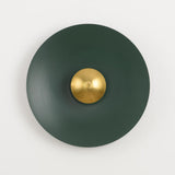 Applique murale circulaire éclipse| Luminaire mural multicolore au style artistique et sculptural 30cm / Vert & Or
