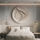 Lustre suspendu cristal ondulé en métal doré ou argenté