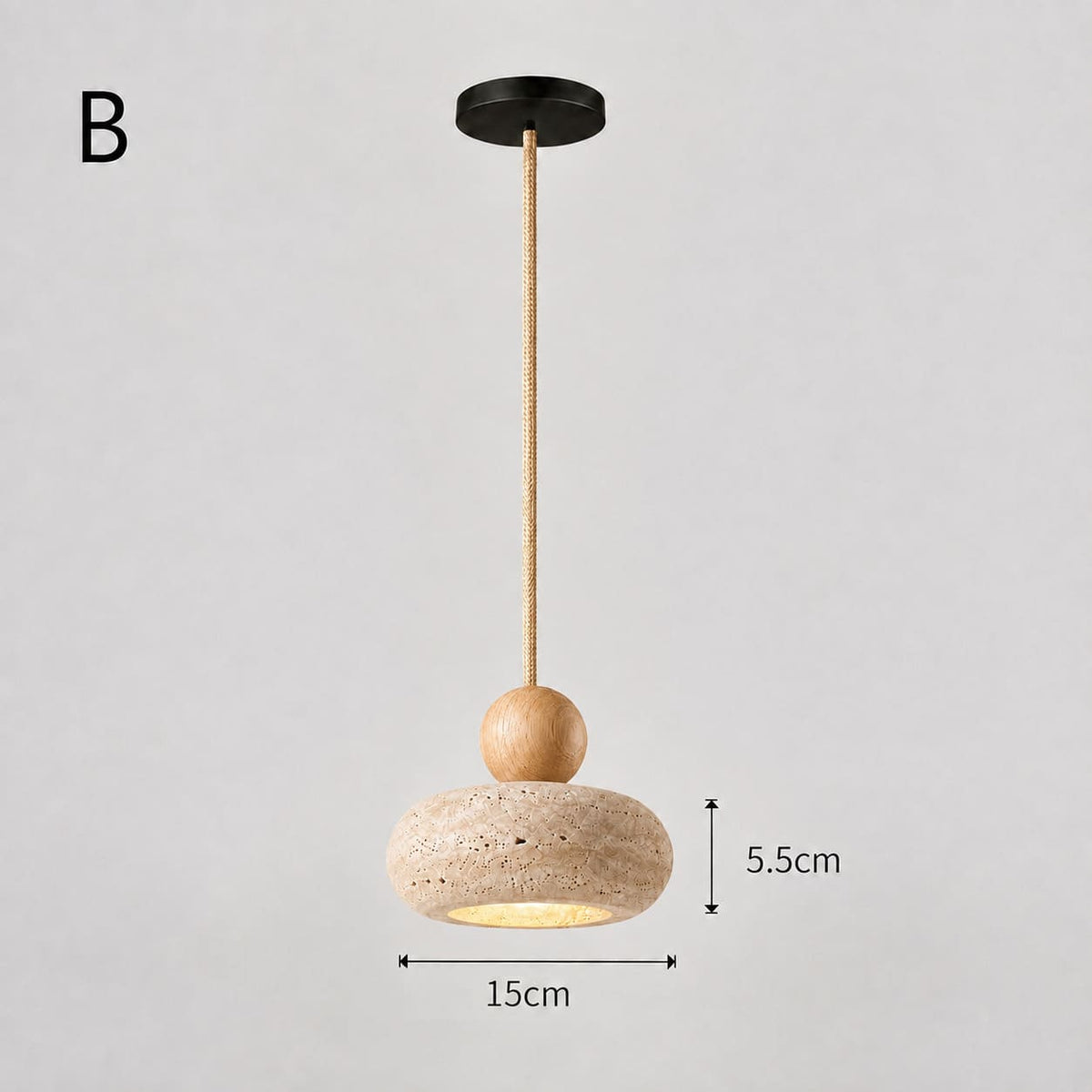 Suspension STONE en pierre naturelle et bois | Style scandinave