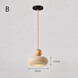 Suspension STONE en pierre naturelle et bois | Style scandinave