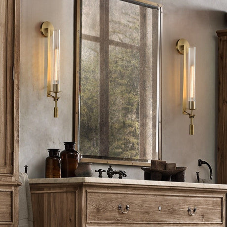Applique murale rétro chic en verre rainuré | Luminaire mural vintage et sophistiqué