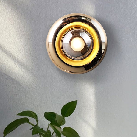 Applique murale dorée ou crème design sphérique | Luminaire mural art déco