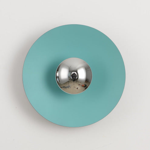 Applique murale circulaire éclipse| Luminaire mural multicolore au style artistique et sculptural 30cm / Bleu & Argent