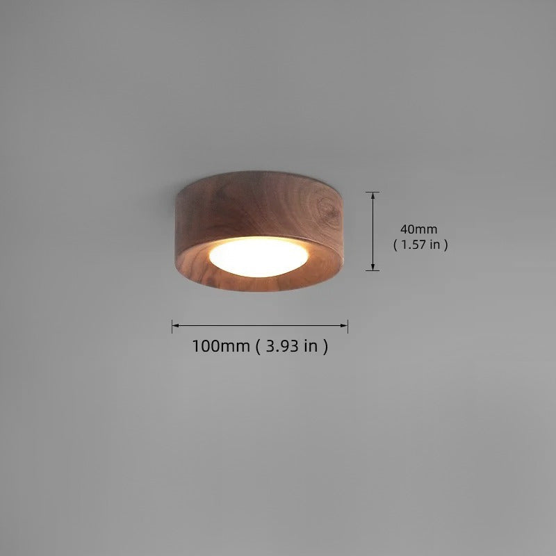 Spot LED bois massif | Éclairage plafond raffiné et naturel A / Noyer foncé