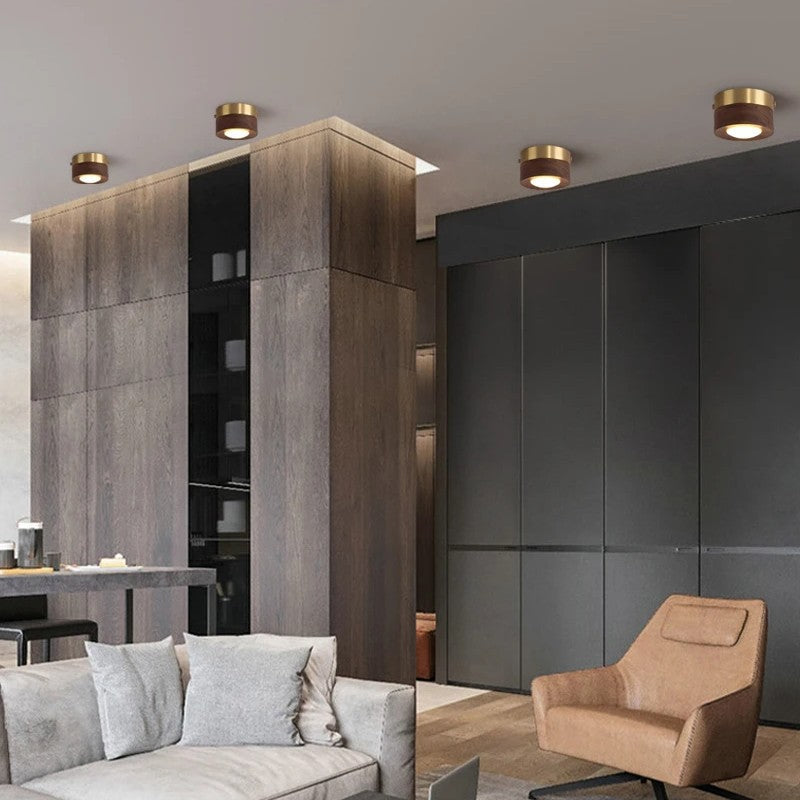 Spot LED bois massif | Éclairage plafond raffiné et naturel
