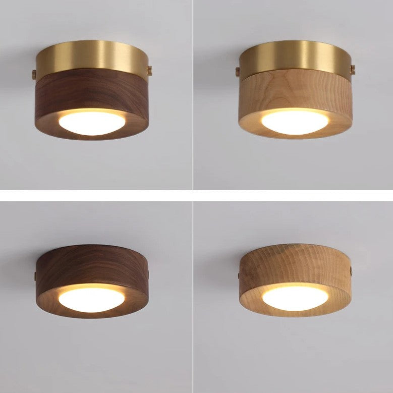 Spot LED bois massif | Éclairage plafond raffiné et naturel