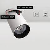 Spot encastré orientable design | Aluminium blanc ou noir