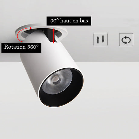 Spot encastré orientable design | Aluminium blanc ou noir