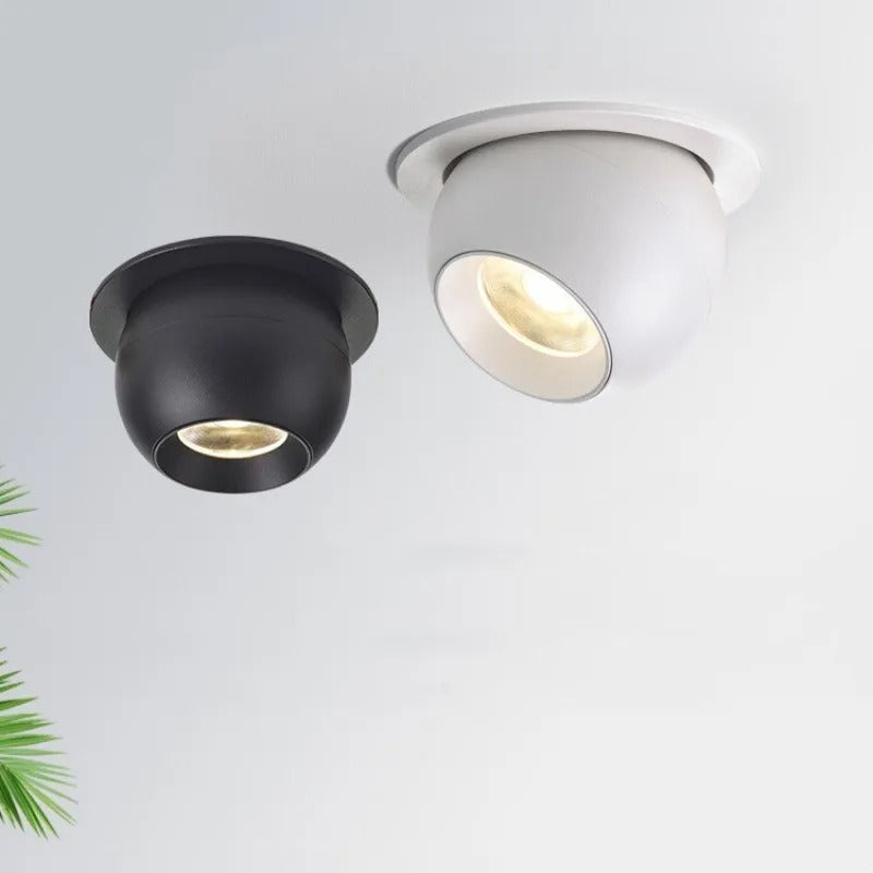 Spot encastré orientable design boule| Finition noire ou blanche