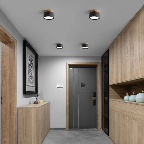 Spot LED décor bois | Éclairage design pour plafond moderne