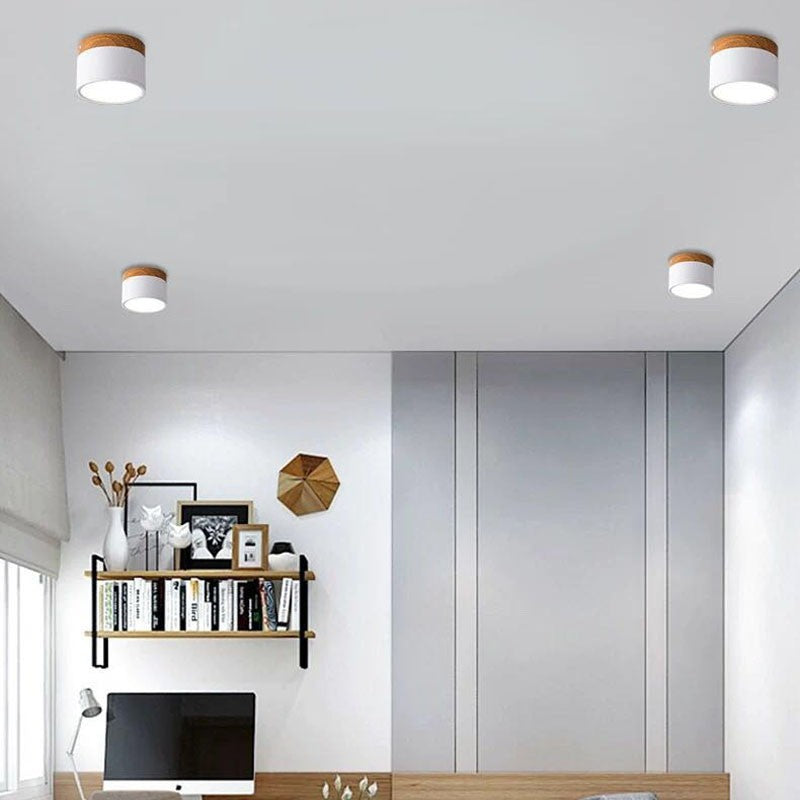 Spot LED décor bois | Éclairage design pour plafond moderne