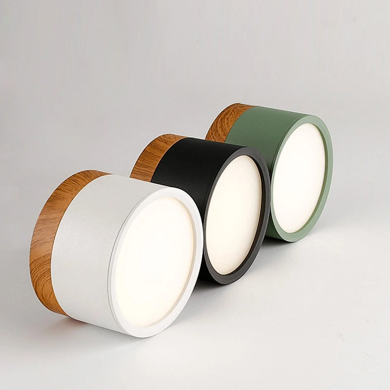 Spot LED décor bois | Éclairage design pour plafond moderne