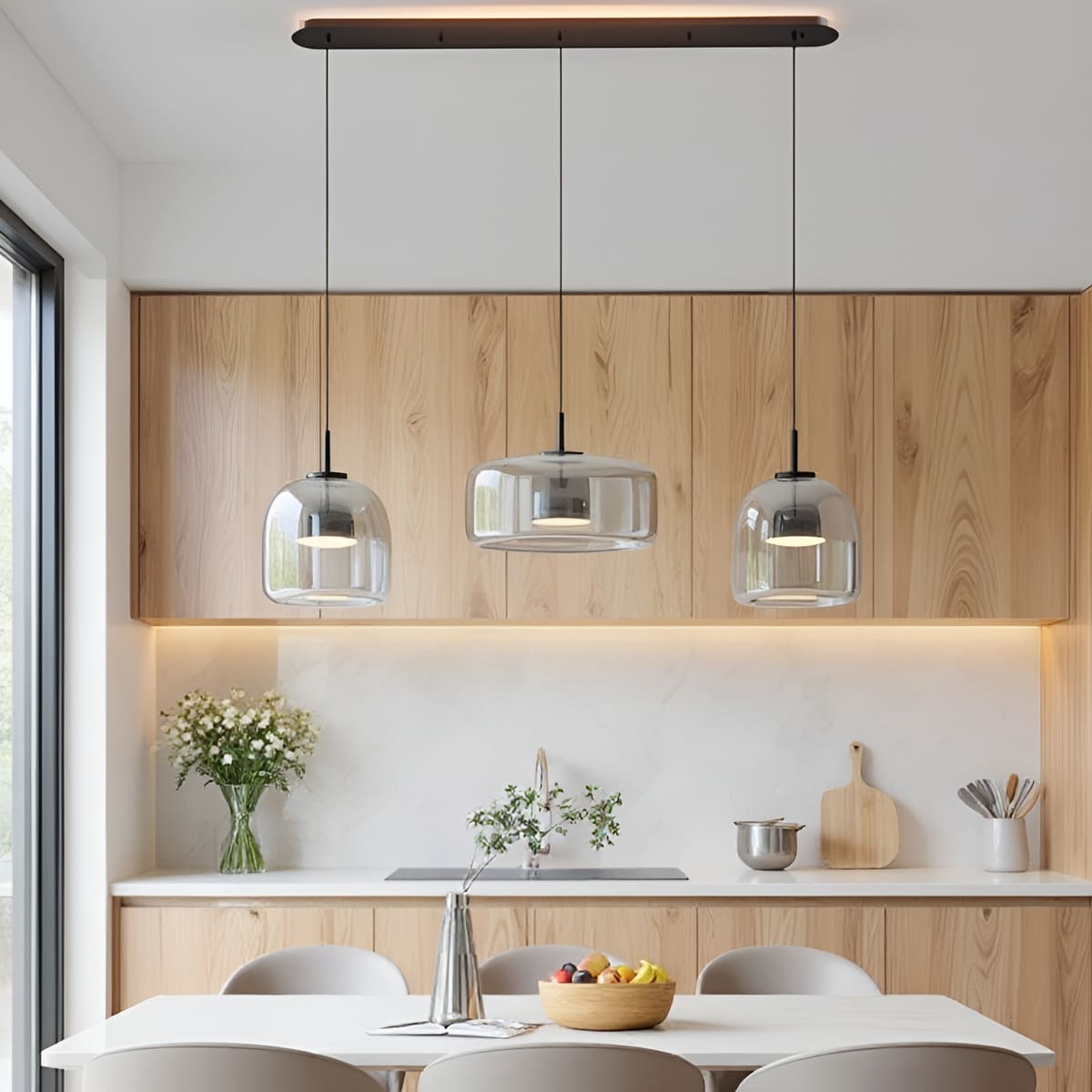 Suspension moderne en verre teinté NOVA | 1 Suspension