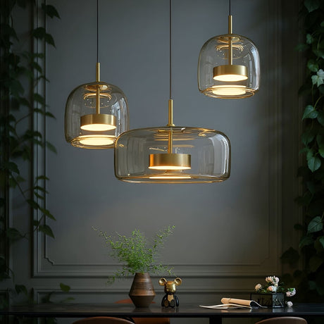 Suspension moderne en verre teinté NOVA | 1 Suspension