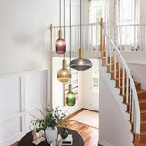 suspension cage d'escalier en verre vintage