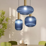 Suspension en verre bleu nuit