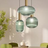 suspension en verre vintage vert amande