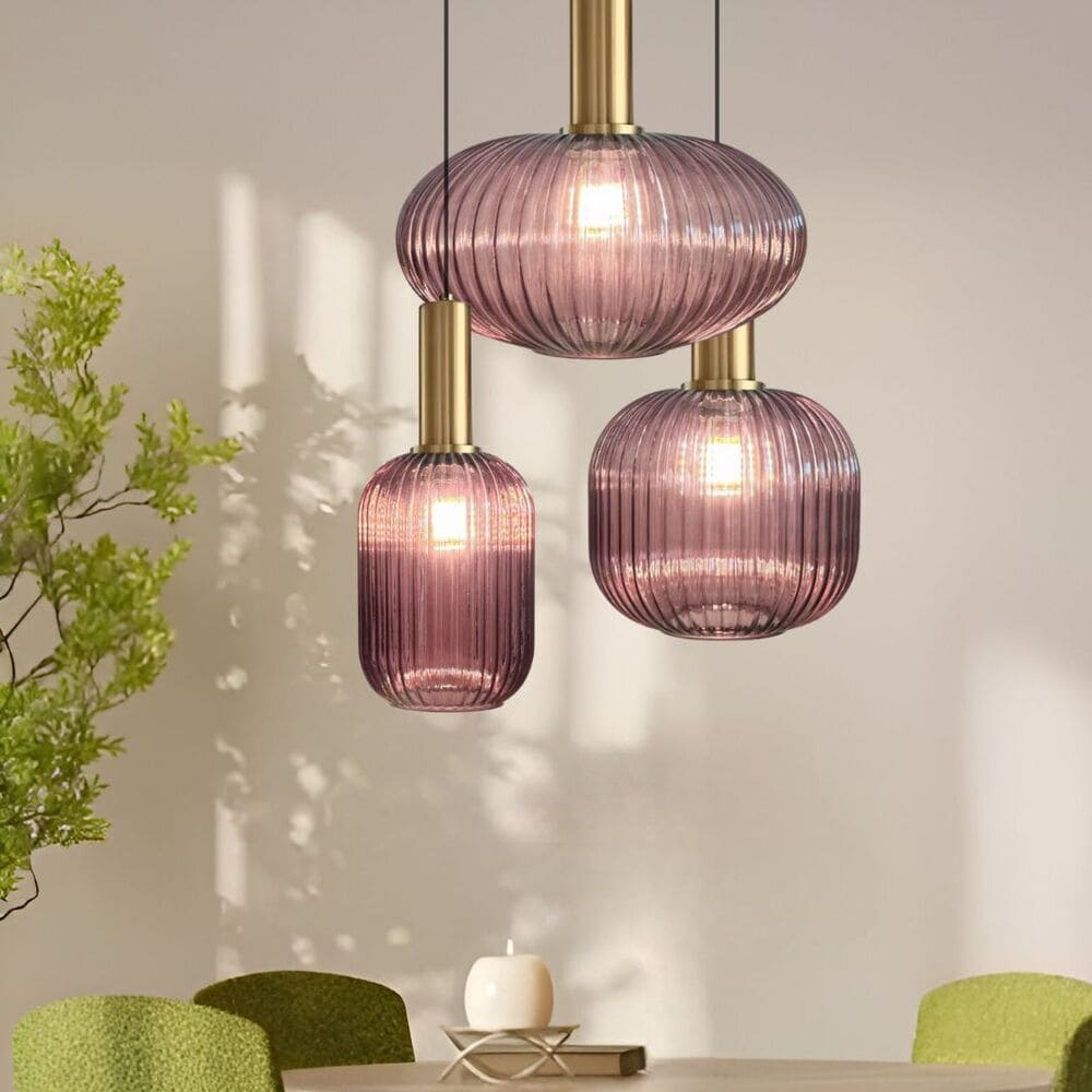 Suspension en vert violet vintage