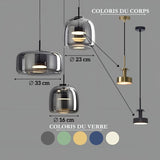 Suspension moderne en verre teinté NOVA | 1 Suspension