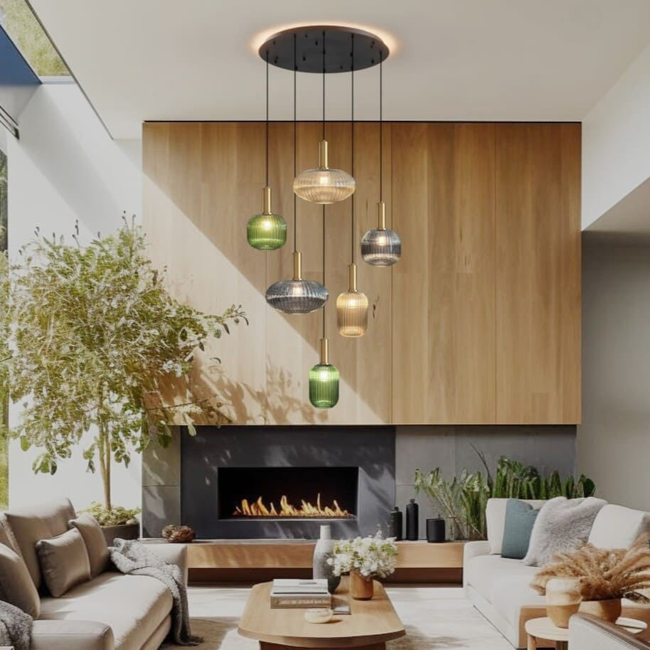 Suspension xxl en verre design vintage