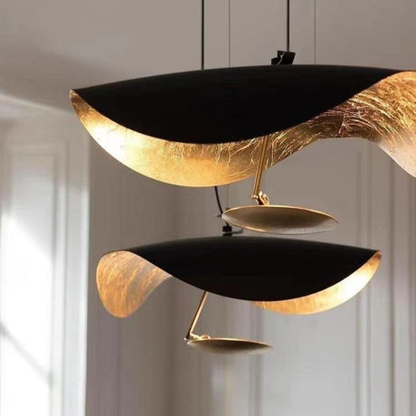 Suspension chic au design moderne | Noir & or ou blanche & or