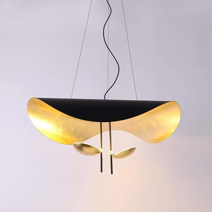 Suspension chic au design moderne | Noir & or ou blanche & or
