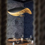 Suspension chic au design moderne | Noir & or ou blanche & or
