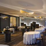 Suspension chic au design moderne | Noir & or ou blanche & or