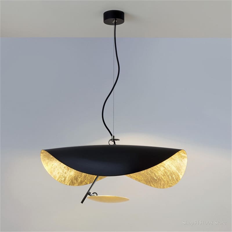Suspension chic au design moderne | Noir & or ou blanche & or