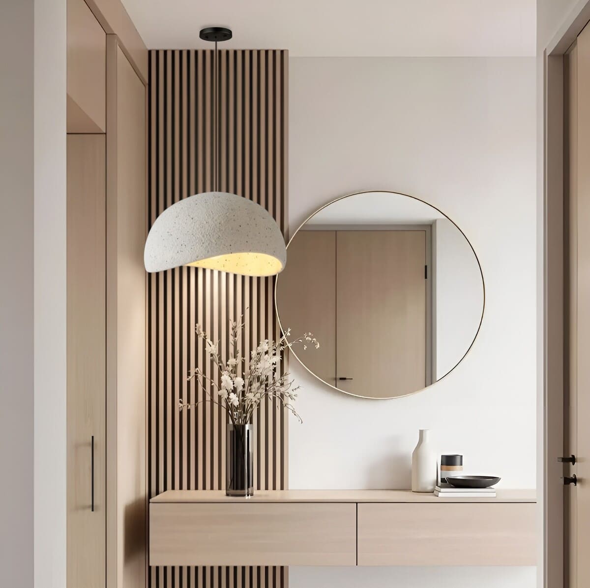 Suspension ciment style Wabi sabi | Minimalisme brut et naturel